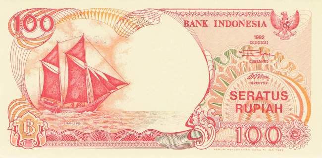 Indonesien 100 Rupiah 1992 p127a